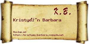 Kristyán Barbara névjegykártya